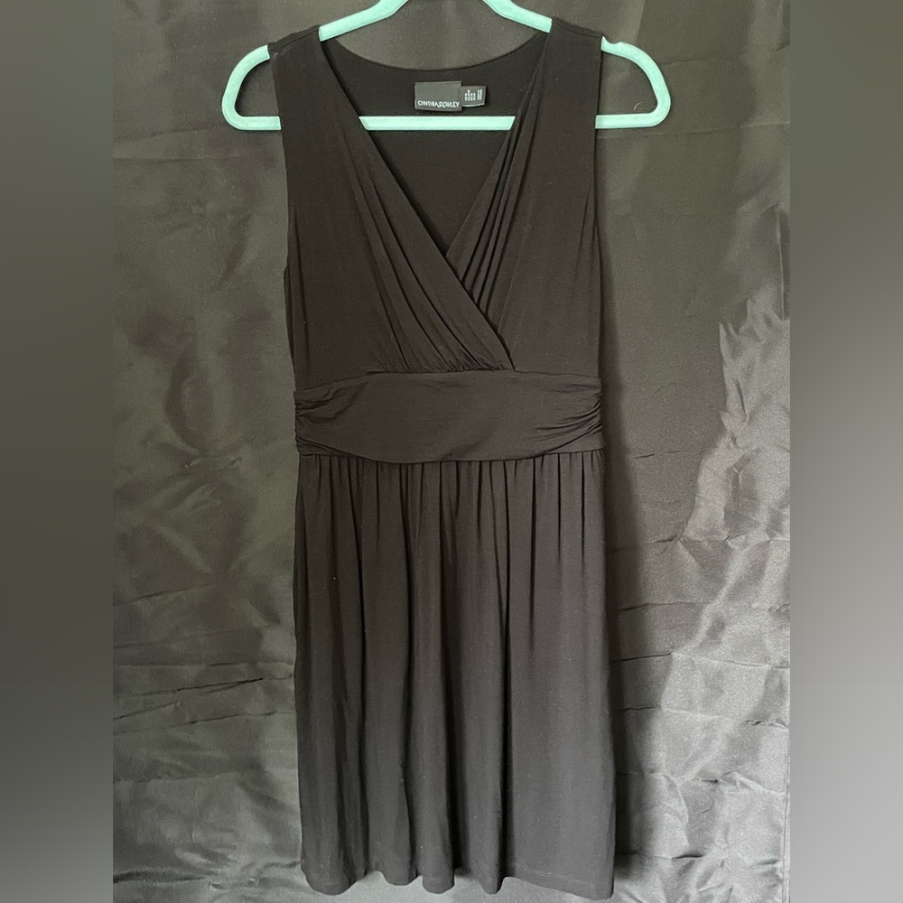 Cynthia Rowley black mini dress with pockets! Size M. Cinched waist